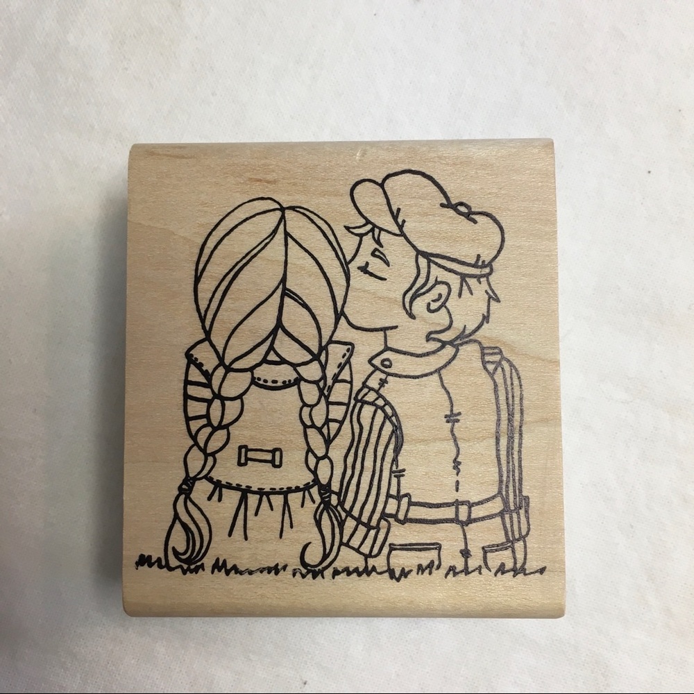 Magenta Young Love Wood Mounted Rubber Stamp